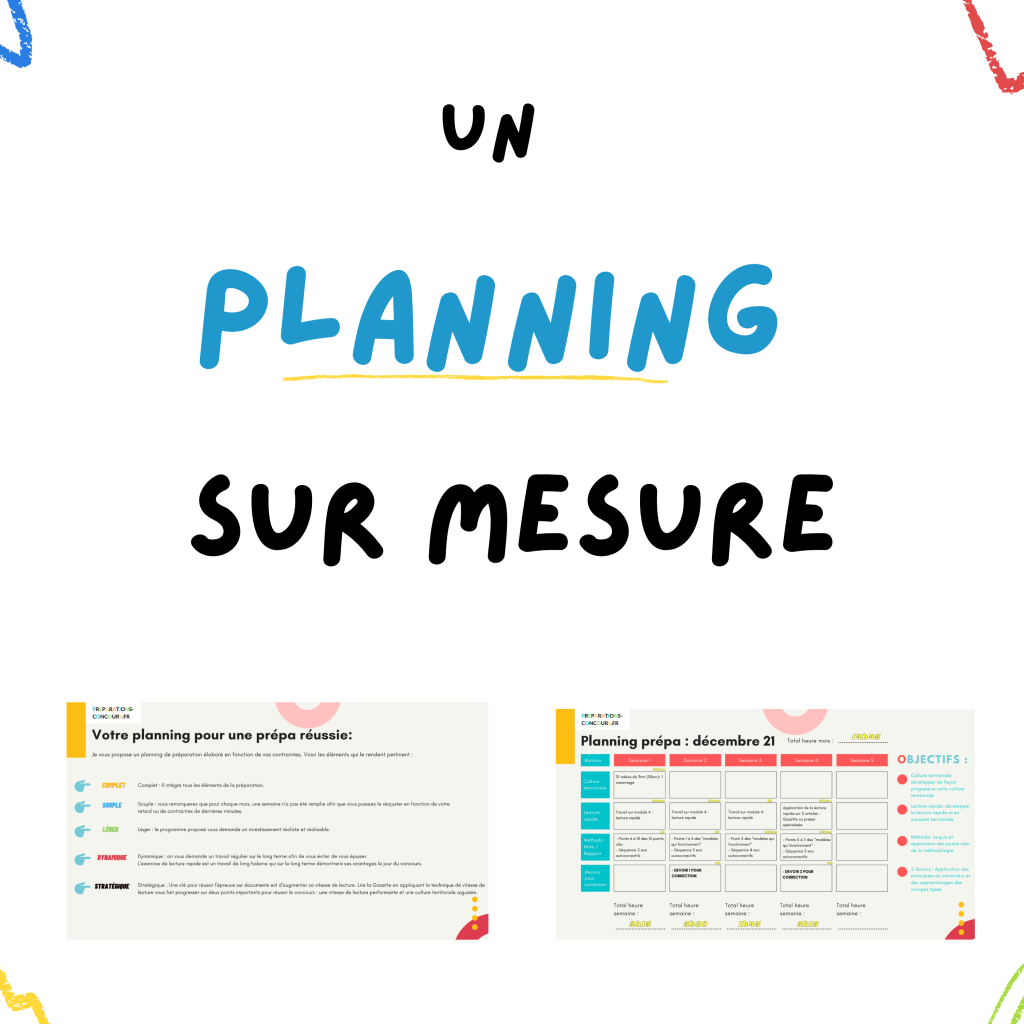 planning sur mesure en fonction des contraintes des élèves pour la préparation concours rédacteur territorial